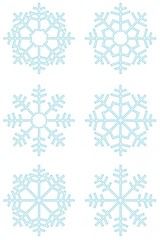 Schneeflocken auf weißem Hintergrund