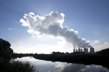 cooling towers on a power staion