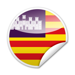 Pegatina bandera Islas Baleares con reborde