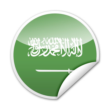 Pegatina bandera Arabia Saudi con reborde