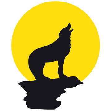 Wolf im Mondschein