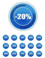 Button - Sonderangebot Set Blau Rabatt