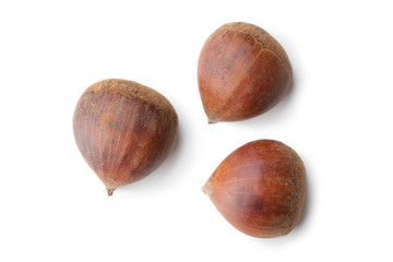 chesnuts on white background