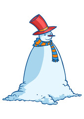 Merry Christmas Snowman Illustration Isolated in Vector