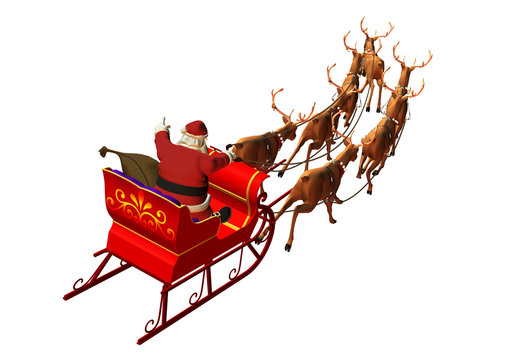 Weihnachtsgespann auf weissem Hintergrund