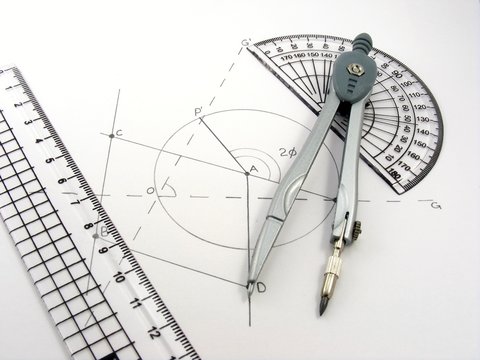 Geometry image with diagram & utensils