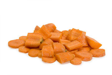 Carrot slices isolated on a white background