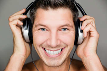 smiling  music listening