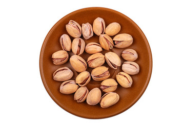 The plate with pistachio