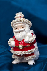 Santa on Blue Silk