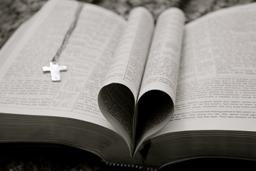 Bible with Heart and Cross II