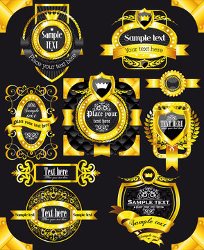 golden vintage black labels