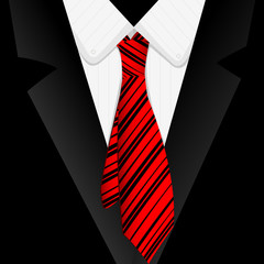 Striped red tie