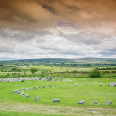 Fototapeta na wymiar kręgi kamienne, Beaghmore, Hrabstwo Tyrone, Irlandia Północna