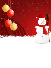 Weihnachtskarte mit Schneemann
