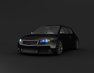 Fototapeta na wymiar Black car 3d render