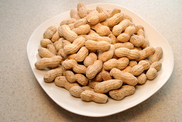 White Plate of Peanuts