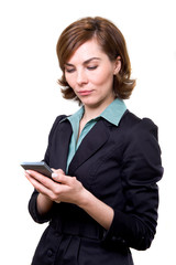 Geschäftsfrau benutzt Taschenrechner