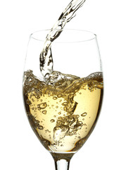 White wine pouring into glass
