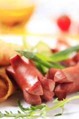 Roasted sausages