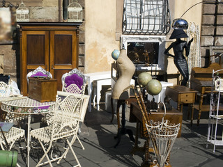 Lucca - Traditional Flea market in Tuscany