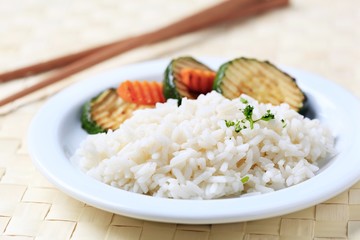 Grilled zucchini and rice