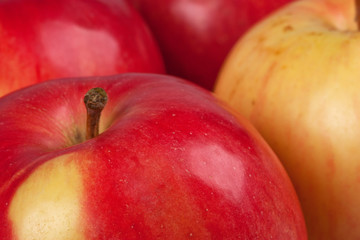 close up an red apples