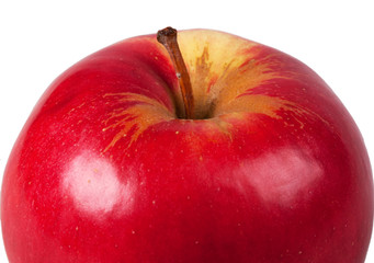 red apple isolated on white .