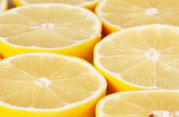 Close up of sliced lemons