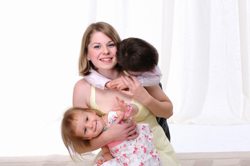 Mom, her son and her little daughter