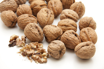 Walnüsse geöffnet