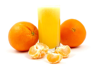 cup fresh-squeezed orange juice and oranges
