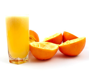 cup fresh-squeezed orange juice and oranges