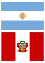 Flags of South America, Peru and Argentina