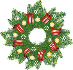 Christmas wreath with golden bells