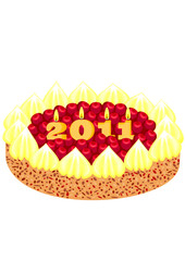 christmas cake with candles