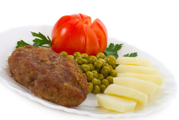 meat rissole with vegetables