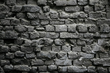 Burned brick wall