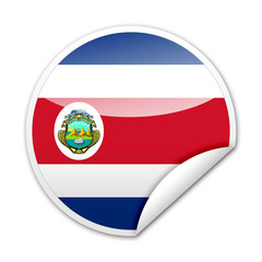 Pegatina bandera Costa Rica con reborde