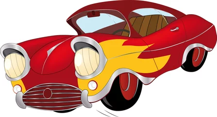 Türaufkleber The old car from a cartoon film © liusa
