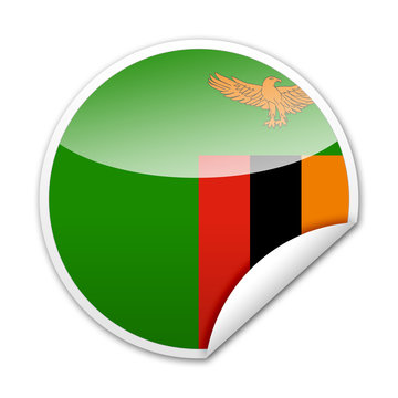 Pegatina bandera Zambia con reborde