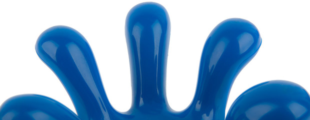 detail of blue plastic hand