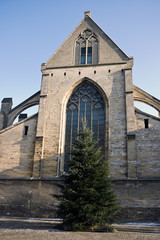 Fototapeta na wymiar Old church with christmas tree