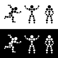 Abstract silhouette of people. Sphere.