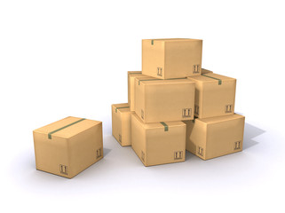 Karton Stapel - Pile of Cardboard Boxes