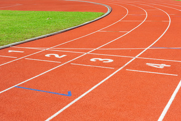 Numbered Running Tracks In A Stadium