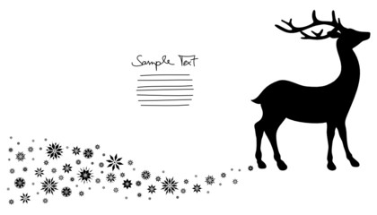 Standing Reindeer Background Black/White