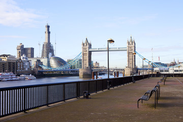 View of Tower Bridge from the Thames Path