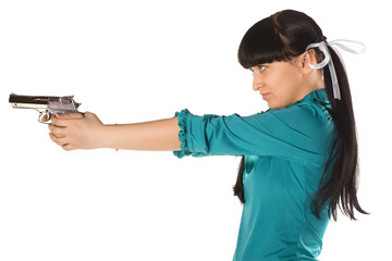 Woman With Hand Gun