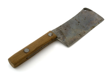 Old rusty meat cleaver
